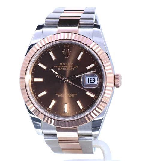 rolex datejust 41 rose gold chocolate|Datejust 41 oyster mm oystersteel.